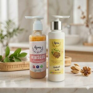 Agnes Hibiscus Shampoo and Agnes Fenugreek Conditioner for hairfall