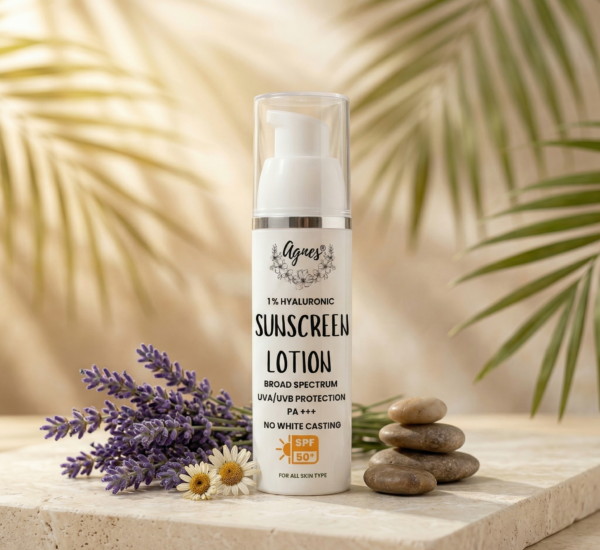 agnes sunscreen lotion spf 50+ – no white cast